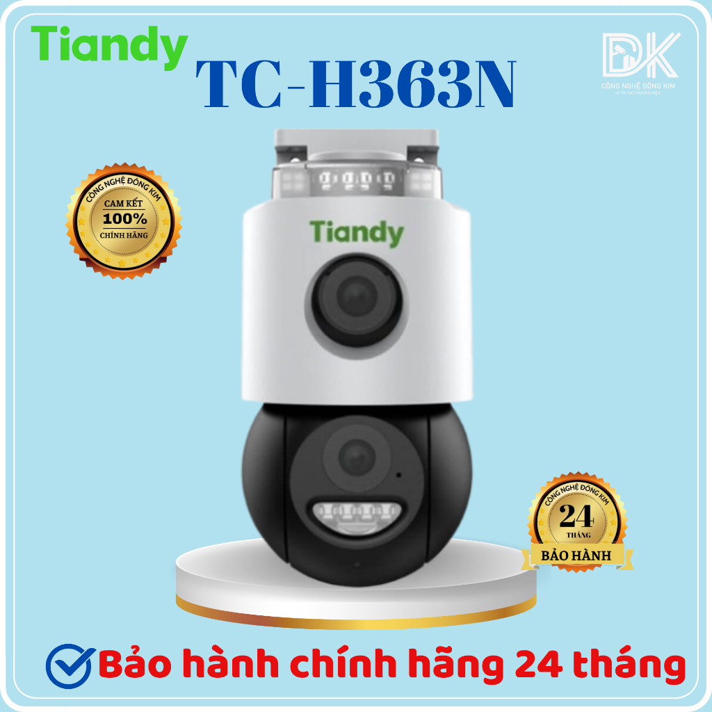 Camera Wifi 2 Ống Kính Tiandy Cố Định và Quay/Quét 6MP TC-H363N/ H363U, Chính Hãng