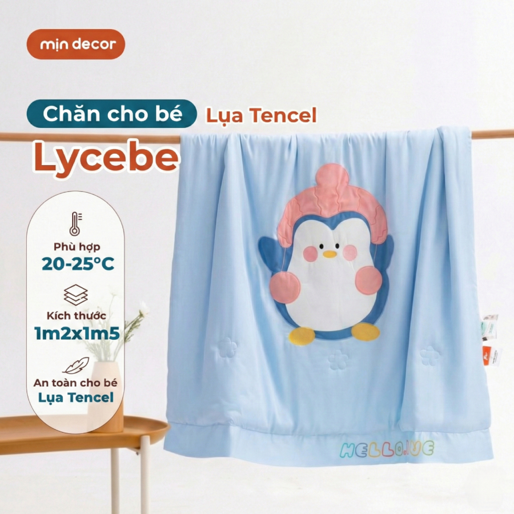 Chăn Lụa Tencel Cho Bé LyceBe Mịn Decor, Chăn Mềm Mát, Không Gây Hầm Bí Dành Cho Bé