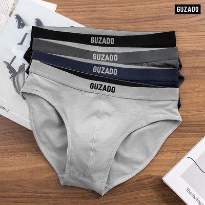 SET 5 Sịp Tam Giác Cotton Nam GUZADO Cạp To Mềm Mại Không Lằn Bụng, Kháng Khuẩn Tốt  S5GBF-CB5GIBF25A001(CHE TÊN)