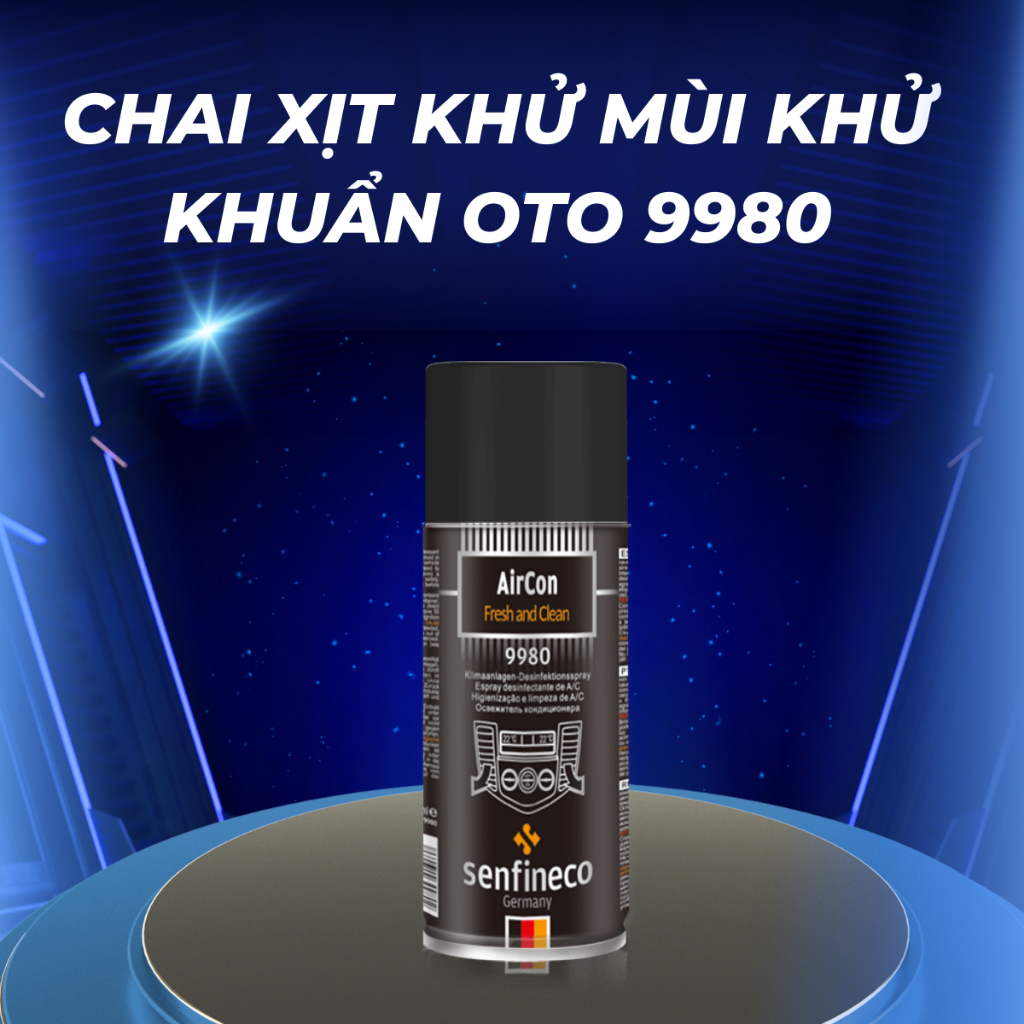 Chai xịt khử khuẩn khử mùi nội thất oto Senfineco 9980