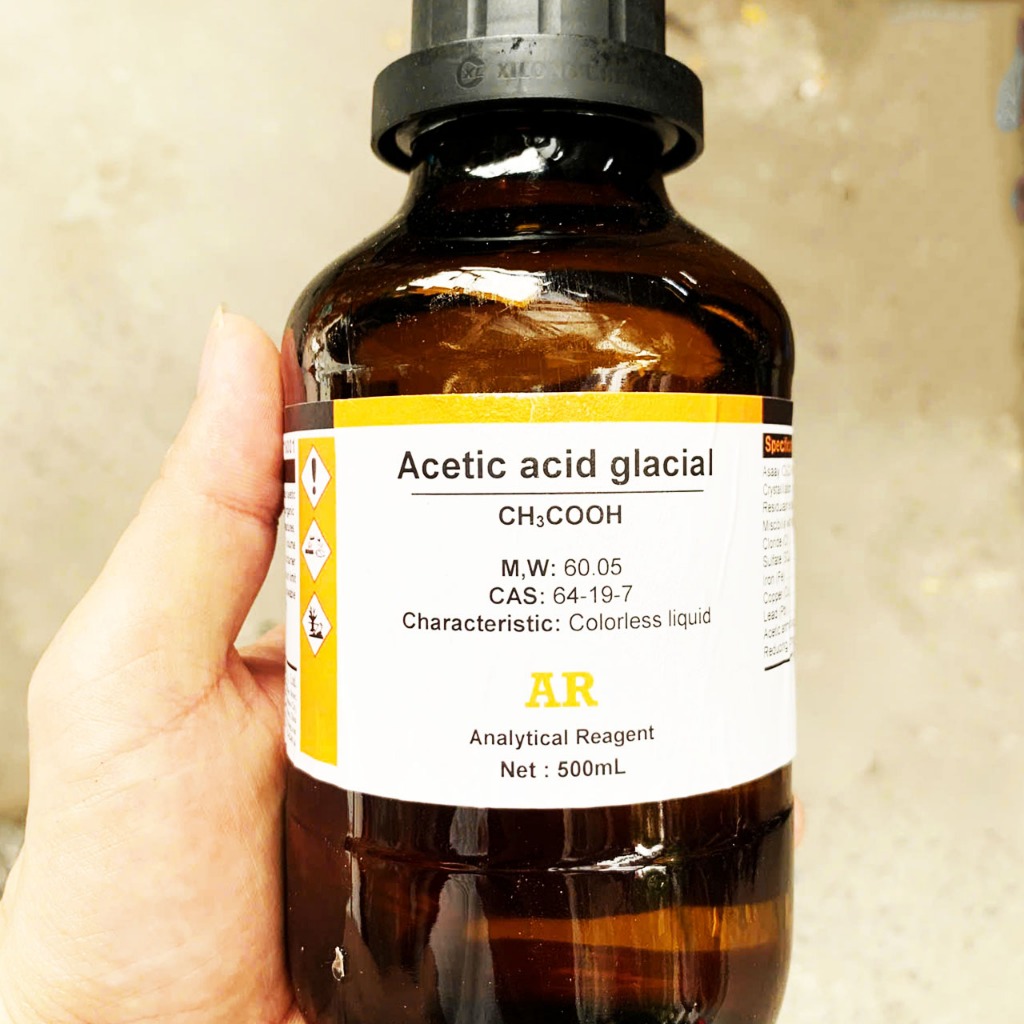 CH3COOH - acetic Dung dịch hóa chất dùng thí nghiệm - phòng lab chai 500ml