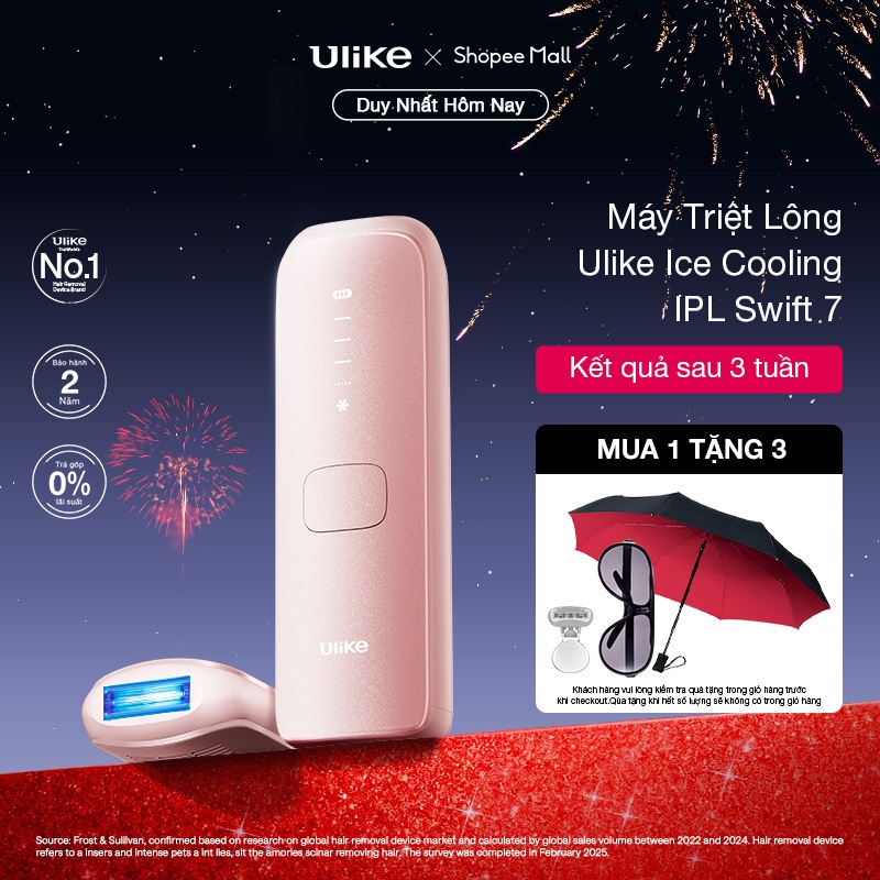 Máy triệt lông Ulike Swift 7 công nghệ làm mát Ice Cooling IPL Sapphire Hồng