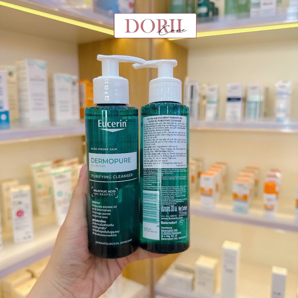 ✅ Eucerin Sữa Rửa Mặt Dạng Gel Dành Cho Da Nhờn Mụn ProAcne Cleansing 200ml