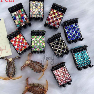 [Đẹp] Kẹp tóc càng cua 5 răng đính đá màu