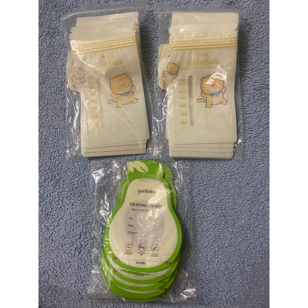 Pass Túi Trữ Sữa Molli 200ml Không Hộp Tặng Túi Trữ Sữa Yunbaby