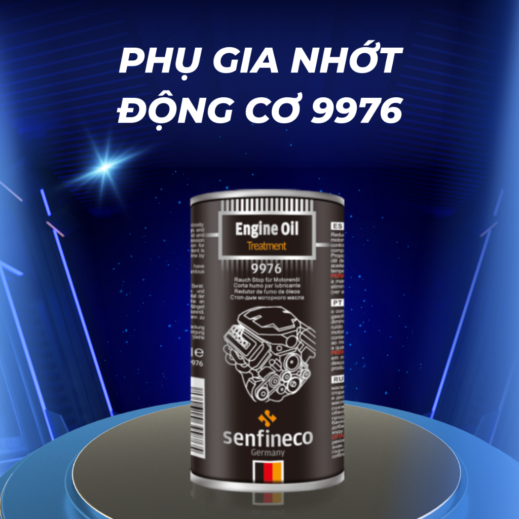 Phụ gia nhớt động cơ oto tăng chất lượng Engine Oil Stop Smoke Senfineco 9976 300ml