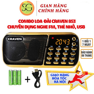 Loa đài craven 853/836s nghe thẻ nhớ, usb, fm - loa tắm ngôn ngữ cho bé , loa nghe tiếng anh cho bé - bảo hành 06tháng