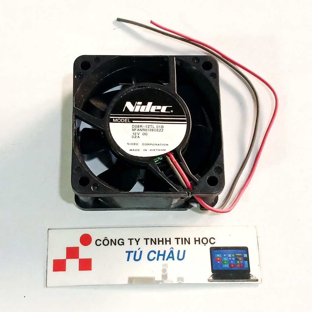 Quạt 6Cm, Dày 2.5Cm / Điện áp DC 12V, Loại 2 dây nối nguồn (Quạt tháo máy LK)