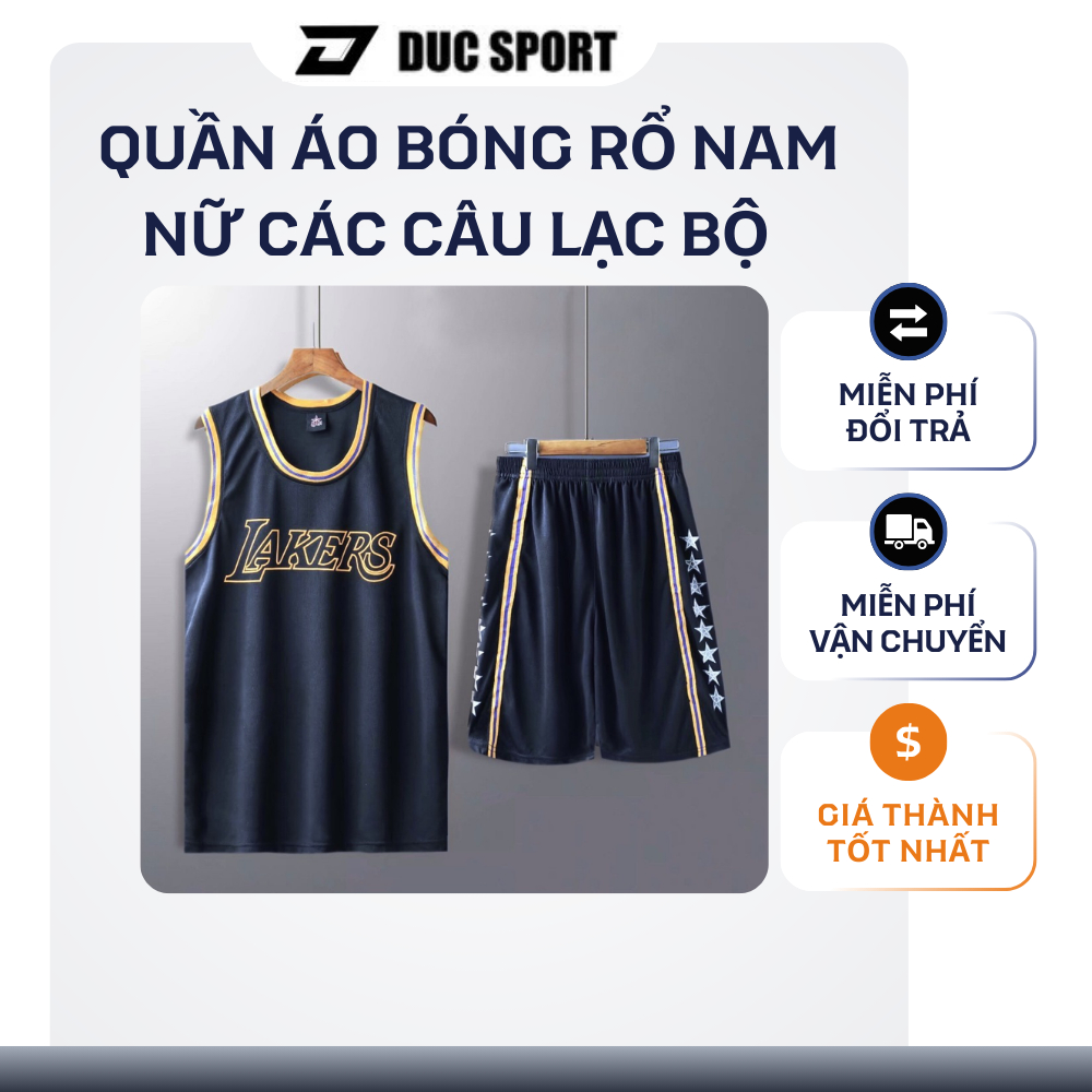 Bộ quần áo bóng rổ nam nữ các câu lạc bộ NBA NBA Lakers GDS Bull Chicago Celtic Net Cavas Miami cao 