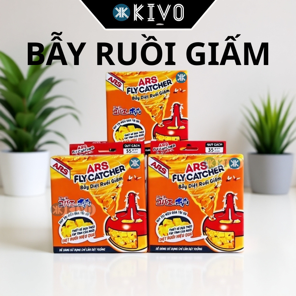 Mồi Bẫy Diệt Ruồi Giấm ARS Fly Catcher, 35g, Hiệu Quả Cao-Bẫy Ruồi Thu Hút Các Loại Ruồi Bọ Mắt  Không Mùi-KIVO