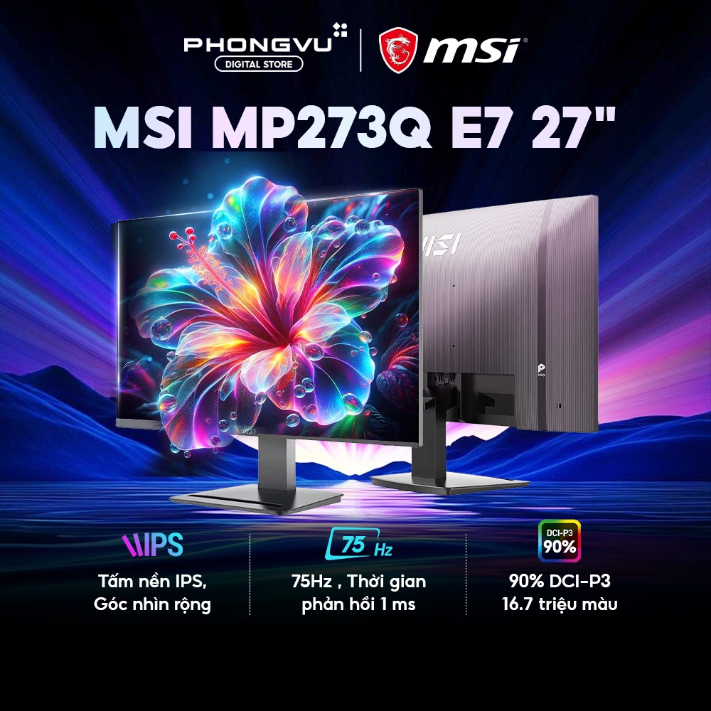 [Độc quyền] Màn Hình Máy Tính MSI PRO MP273Q E7 27 inch - 2K WQHD - 75Hz - IPS - 1ms - Bảo Hành 24 Tháng