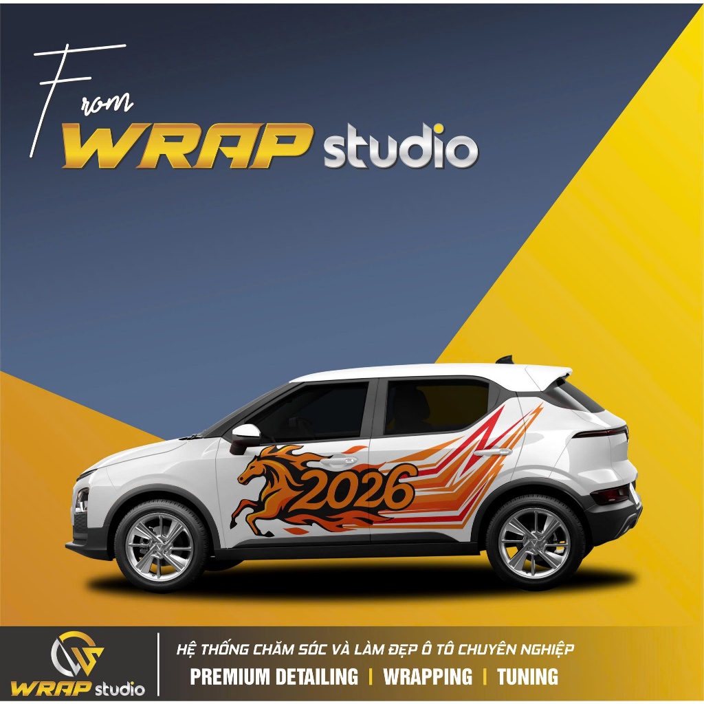 Tem xe VinFast VF5 Bính Ngọ Tết 2026 - Limited Edition - Tem dán sườn ô tô