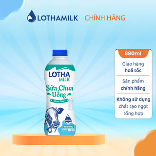 Sữa Chua Uống Thanh Trùng Lothamilk Có Đường Chai 880ml
