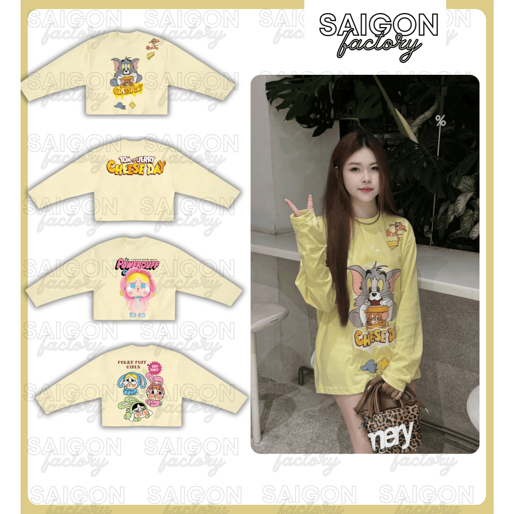 Áo tay dài Longsleeve màu vàng chanh form boxy - chất vải cotton 2 chiều dày…