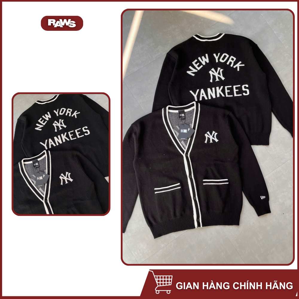 Áo Cardigan New Era NY Yankees Raws Big City Đen