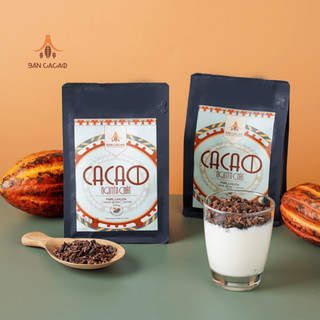 Cacao ngòi (cocoa nibs) Bản Cacao - nhân hạt cacao rang, tự nhiên, tốt cho sức khoẻ