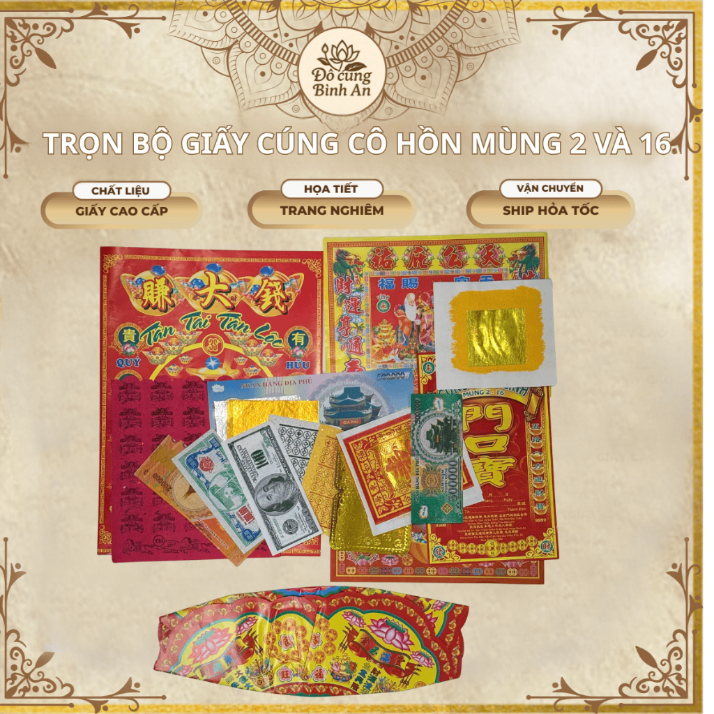 Bộ Đồ Cúng Mùng 2 Và 16 Đầy Đủ Vàng Mã - Đồ Cúng Bình An