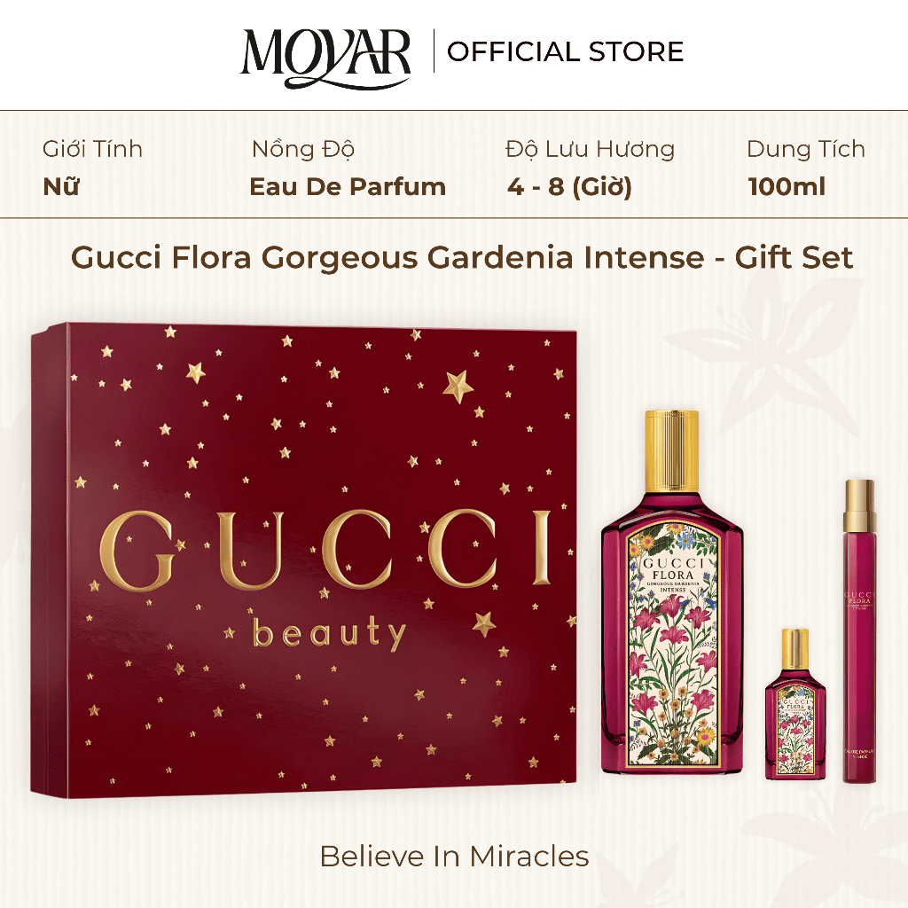 Gift Set Nước Hoa Gucci Flora Gorgeous Gardenia Intense | Nước Hoa Nữ | Moyar Perfume