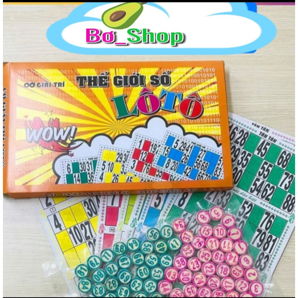 Lô tô số hộp  (Hàng chính hãng) - Loto - lô tô cam - Bộ Cờ Lô Lô số giải trí