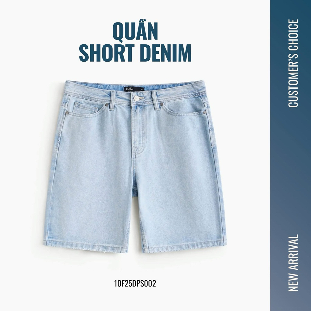 Quần short denim nam nhãn point. Straight - ROUTINE 10F25DPS002