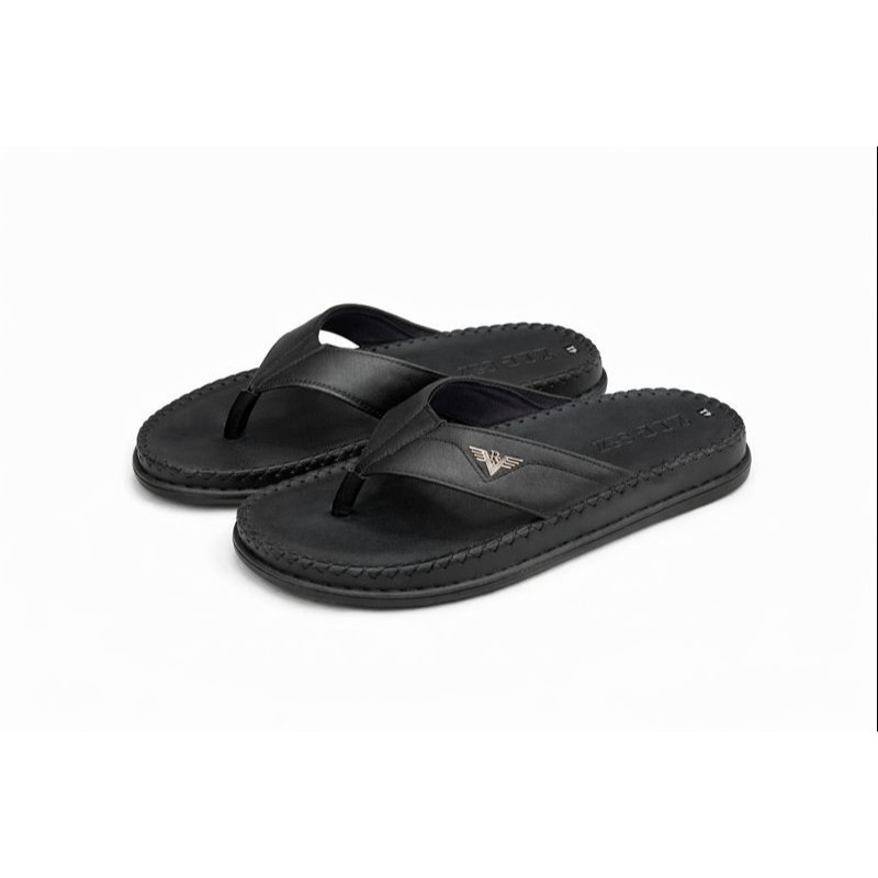 (ZIP827-76) Dép Da Nam Z.I.P 827 Classic Thong – Đen Lì Nam Tính