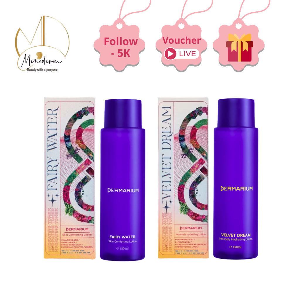 Toner DERMARIUM Fairy water, Velvet dream làm dịu da, cấp ẩm chuyên sâu 150ml