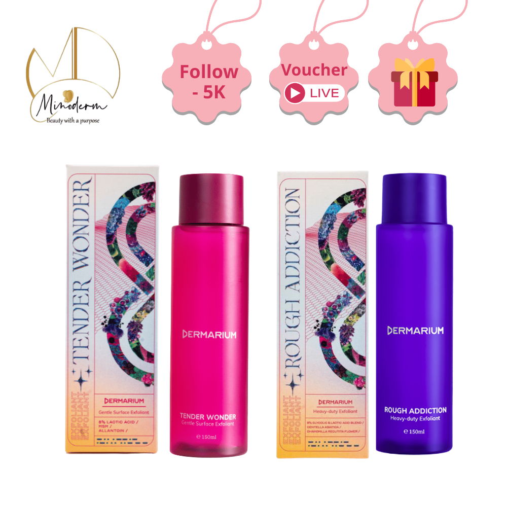 Toner AHA Dermarium Tender Wonder, Rough Addiction tẩy tế bào chết, giảm thâm, làm sáng da 150ml