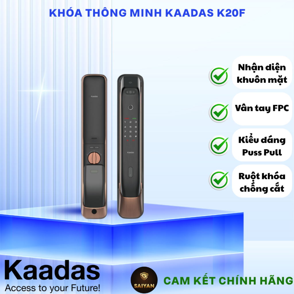 Khóa vân tay Kaadas K20F - Bảo hành 24 Tháng Kaadas Việt Nam