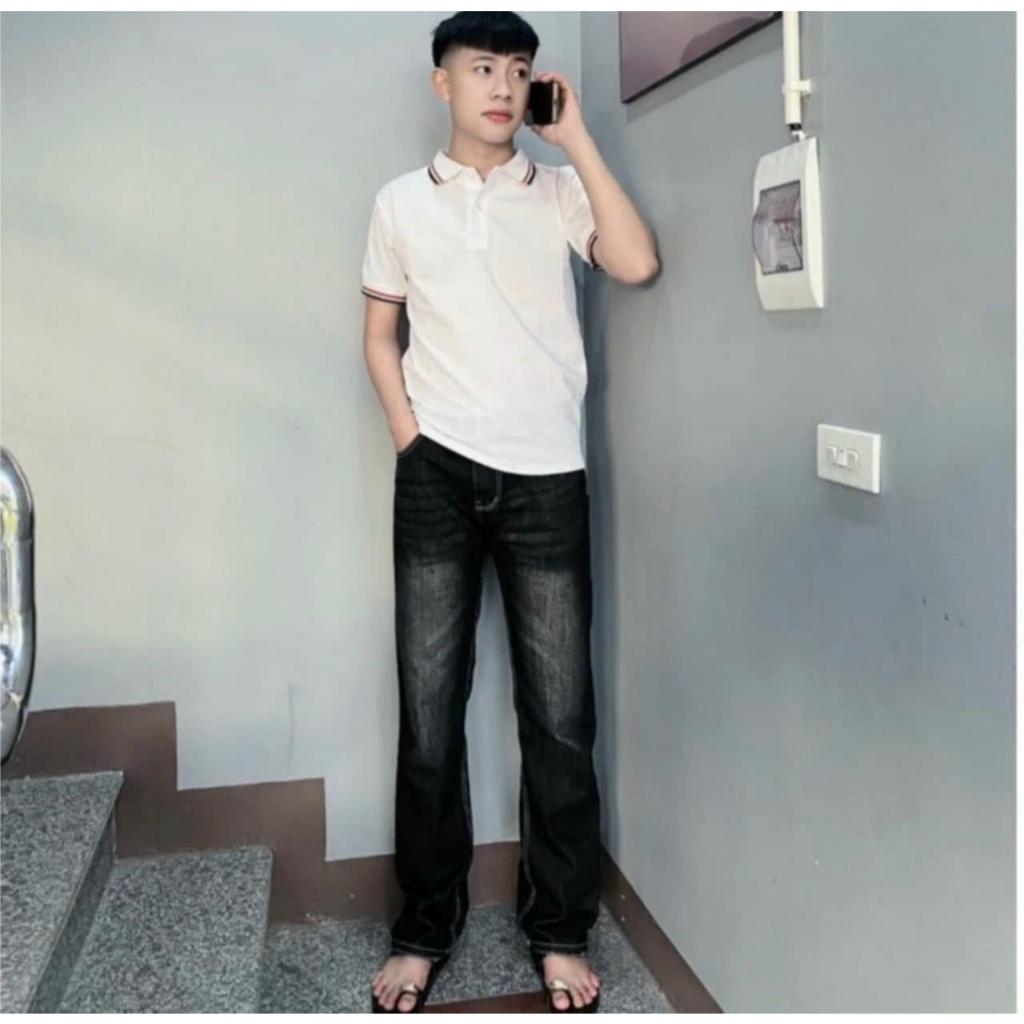 Quân jean nam Boy phố ASQ phối vảy sơn form chuẩn chất vải jean co dãn tốt mãu mới nhất cao cấp N77 