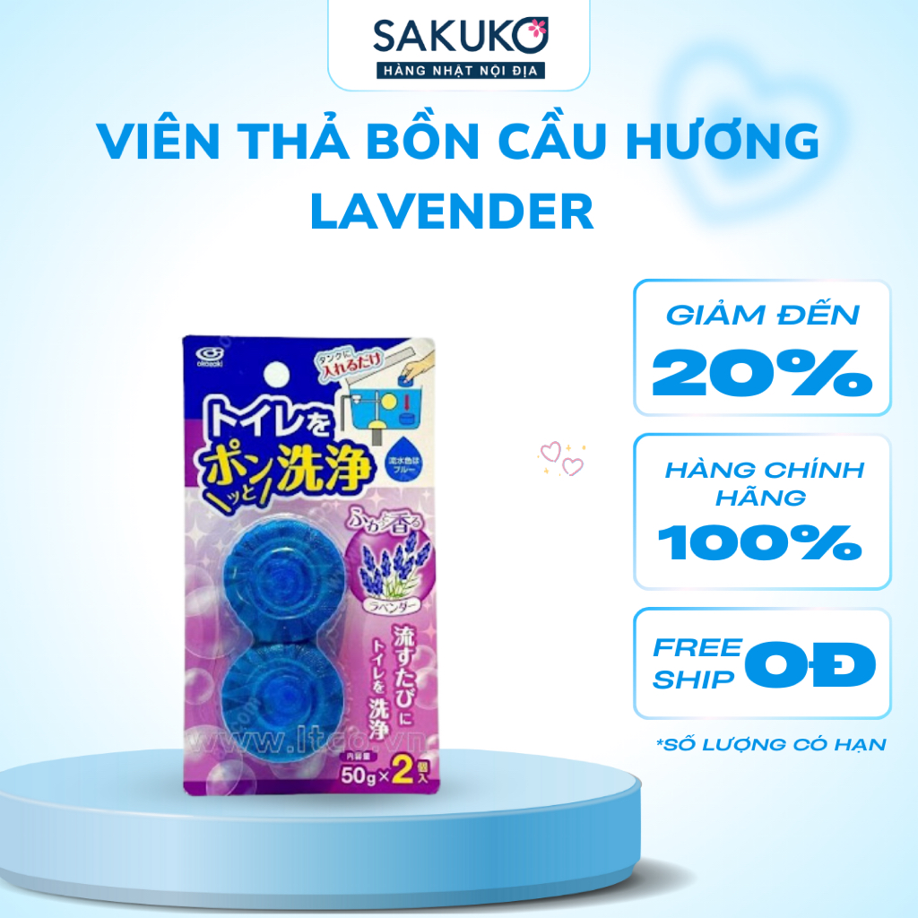 OKAZAKI-Viên thả bồn cầu hương lavender 50gx2 viên