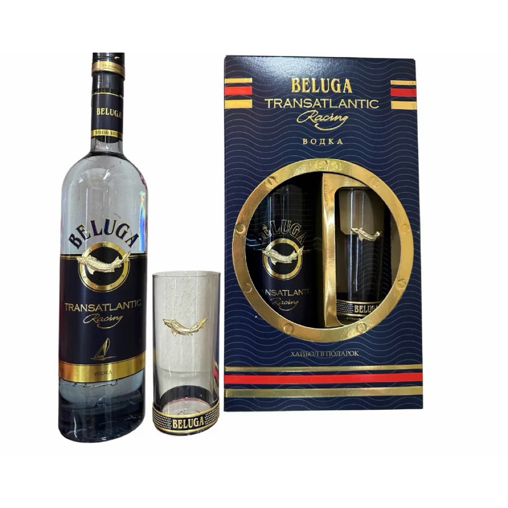 Hàng có sẵn rượu vodka Beluga nga chính hãng hộp quà tặng tết kèm cốc