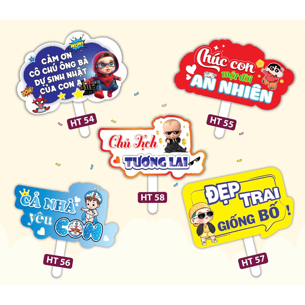 BẢNG HASHTAG sinh nhật cầm tay cho bé, bảng cầm tay chụp ảnh sinh nhật, thôi nôi, đầy tháng cho bé