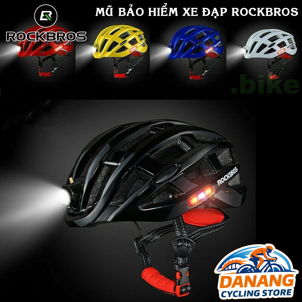 Mũ Xe Đạp Thể Thao ROCKBROS Có Đèn Cảnh Báo Ban Đêm