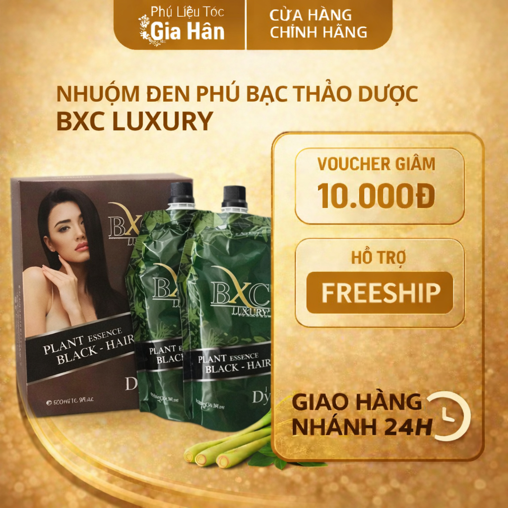Nhuộm Đen phủ bạc thảo dược BXC LUXURY chuẩn salon tại nhà