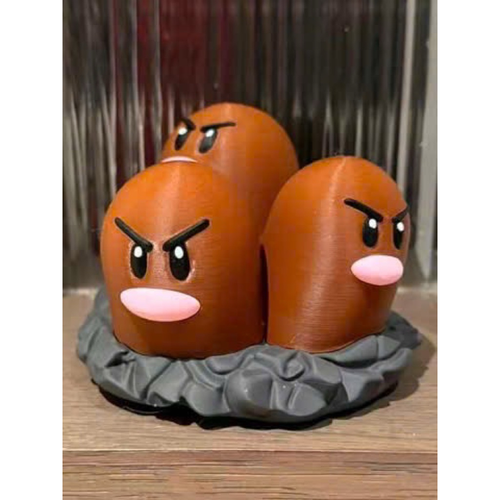Mô Hình Pokémon Dugtrio In 3D Đa Sắc - Tượng Decor Bộ Ba Dugtrio Hệ Đất Cực Ngầu, Đồ Chơi Sưu Tầm Ca
