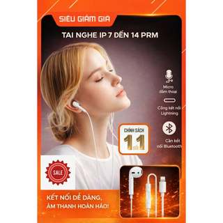 Tai nghe dây chân dẹt hiển thị cửa sổ kết nối có mic cho táo 7/8Plus/X/Xr/XsMax/11/12/13/14ProMax