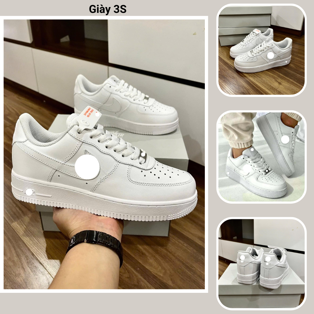 Giày Sneaker Full Trắng, Giày Thể Thao Trắng Hàng Đẹp Phong Cách Basic Đế Tăng Chiều Cao. Shoes Stor
