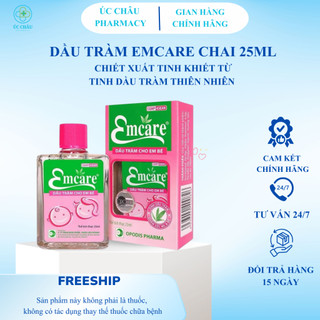 Dầu tràm cho mẹ và bé Emcare - Ngừa cảm cúm cảm lạnh, giảm sưng viêm vết côn trùng đốt - 25ML