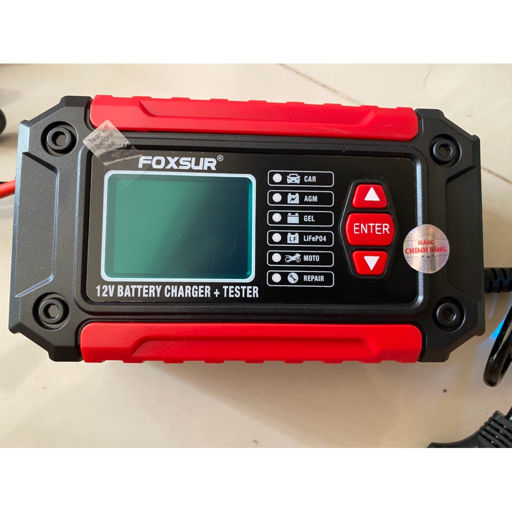 (HÀNG XỊN) Sạc chính hãng Foxsur 2 in 1. Vừa sạc vừa kiểm tra tuổi thọ acquy