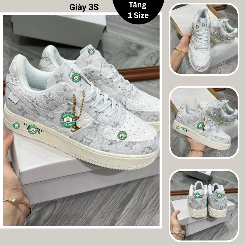 Giày Sneaker Xám Nam Nữ, Giày Thể Thao Trắng Xám Thời Trang Full Box Bill. Shoes Store Ha Noi 1994