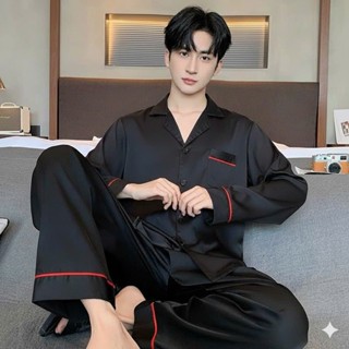 [DEAL ĐẦU NĂM ] Bộ đồ ngủ, bộ đồ lụa mùa   xuân thu dài tay  cho nam nữ sz từ 40-85 kg