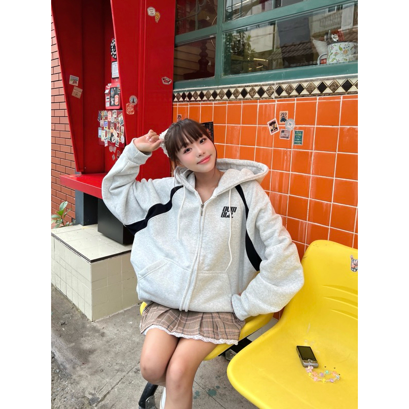 Áo khoác hoodie zip BOXY dập nổi có túi trong Unisex Nam Nữ - 22Nastore