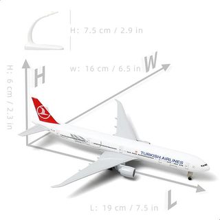 Mô hình máy bay Turkish Airlines Boeing 777 20cm Chất liệu kim loại bền đẹp