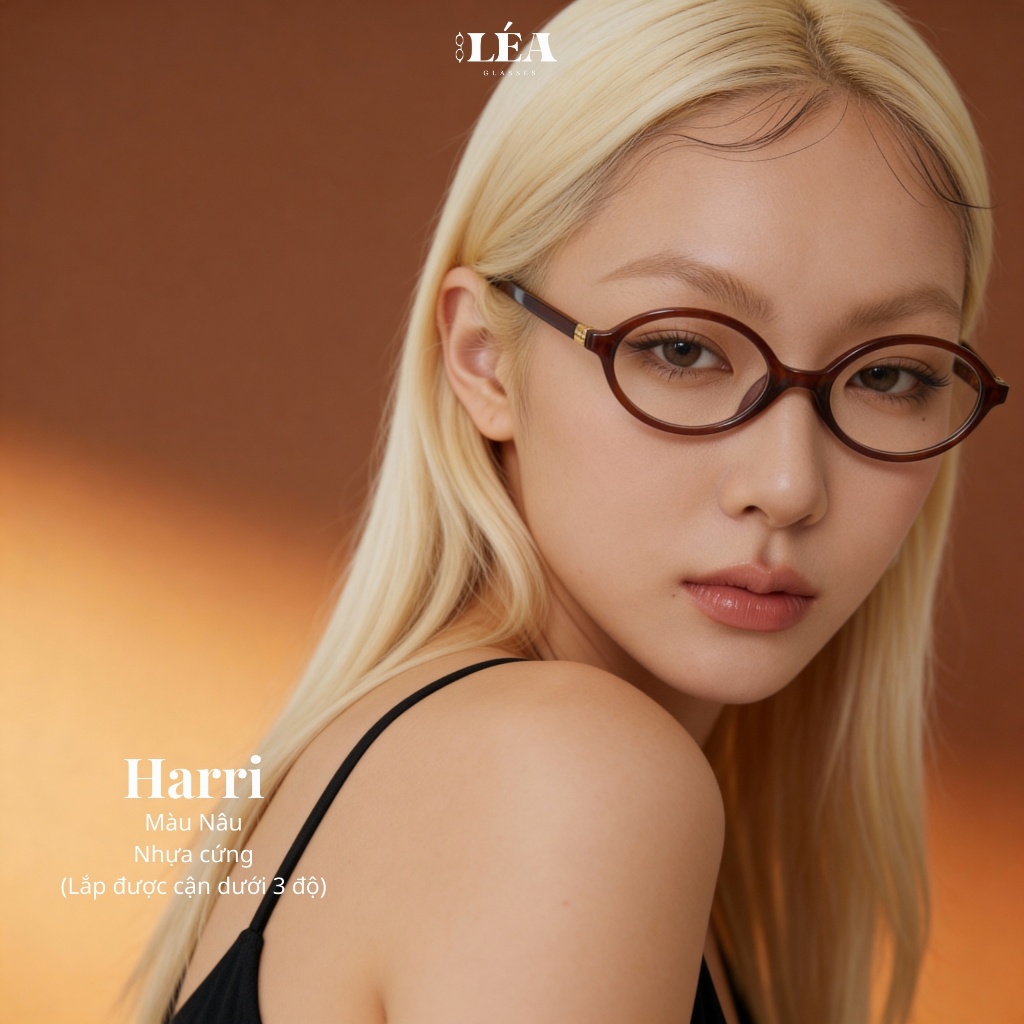 Kính mắt Oval [Lắp Được Cận] HARRI - LÉAGLASSES chất liệu nhựa cao cấp Y2K Bayonetta | BigBuy360 - bigbuy360.vn
