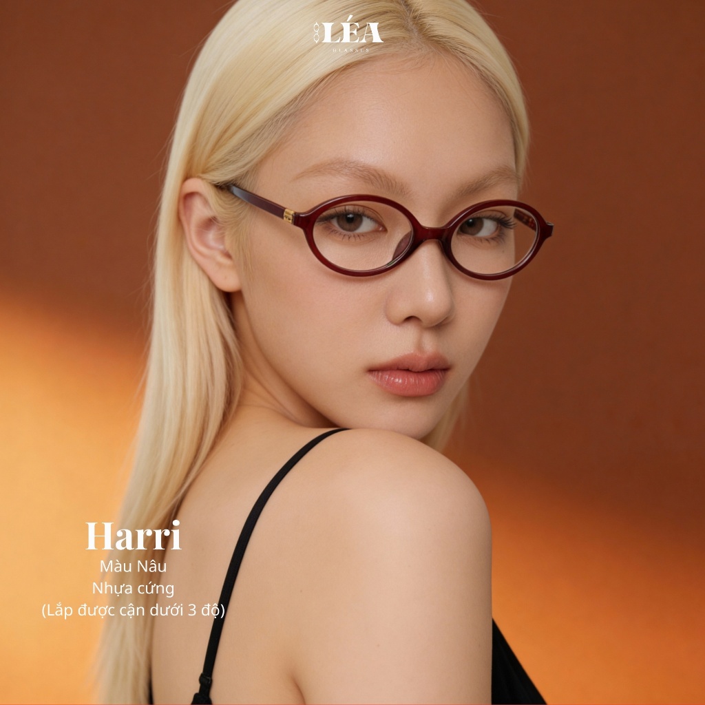 Kính mắt Oval [Lắp Được Cận] HARRI - LÉAGLASSES chất liệu nhựa cao cấp Y2K Bayonetta | BigBuy360 - bigbuy360.vn