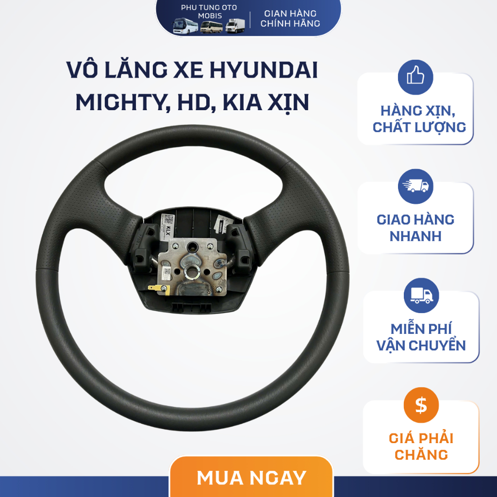 Vô Lăng Xe Hyundai County, Mighty, HD 3.5T, HD65, HD72, HD99, HD350 – Chính Hãng Hàn Quốc – Lắp Zin