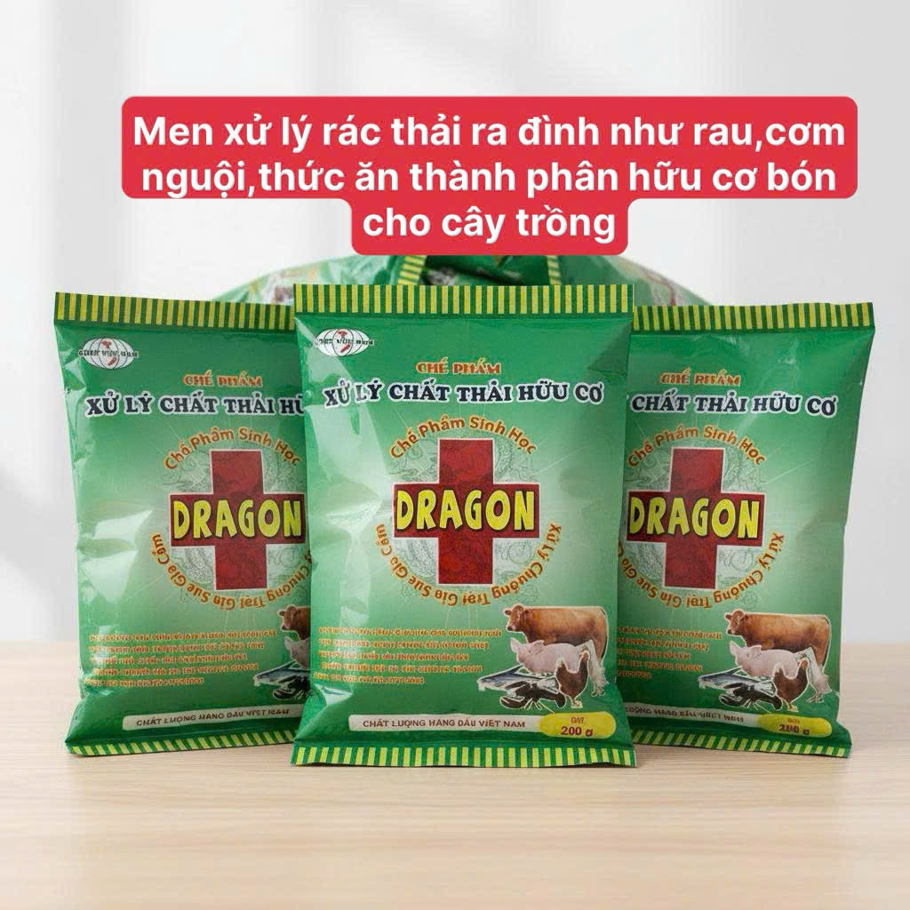 sale Men vi sinh DRAGON,  xử lý rác thải làm phân bón hữu cơ