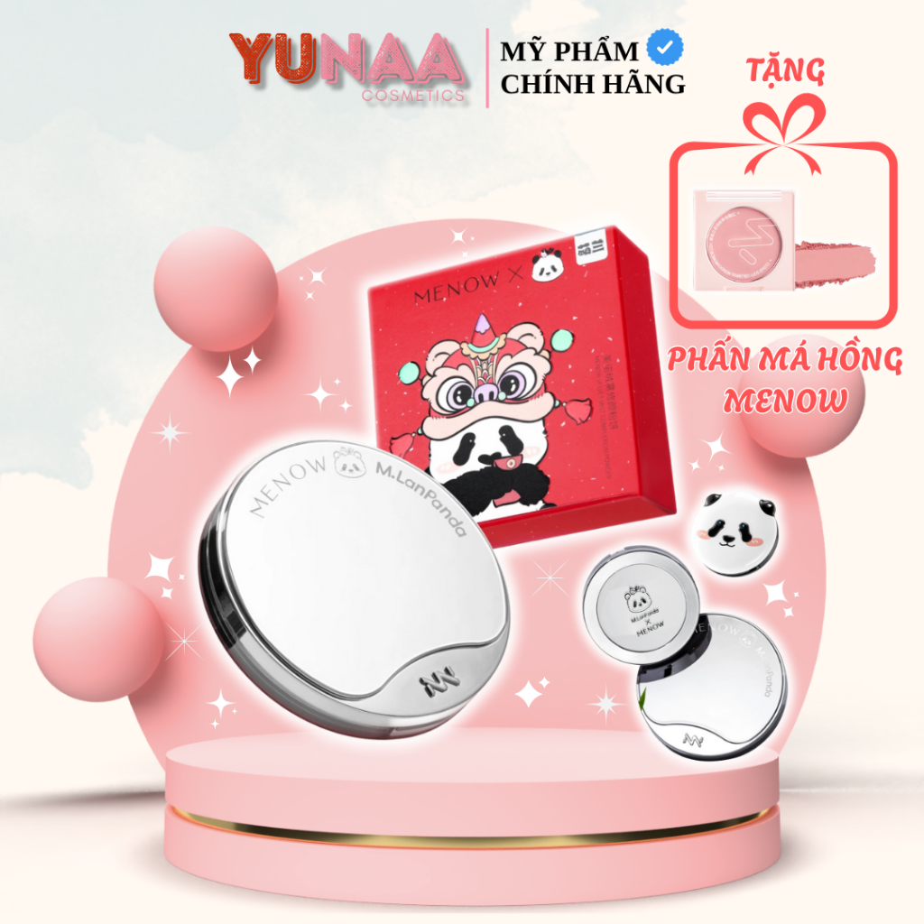 [Y333] [HÀNG CTY] Phấn Phủ MENOW x MENGLAN PANDA Velvet Mist Complexi - Phấn phủ gấu trúc