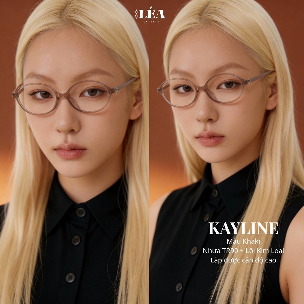 Kính mắt Oval chuyên lắp cận KAYLINE - LÉAGLASSES nhựa cao cấp TR90 + LÕI KIM LOẠI Y2K Bayonetta | BigBuy360 - bigbuy360.vn