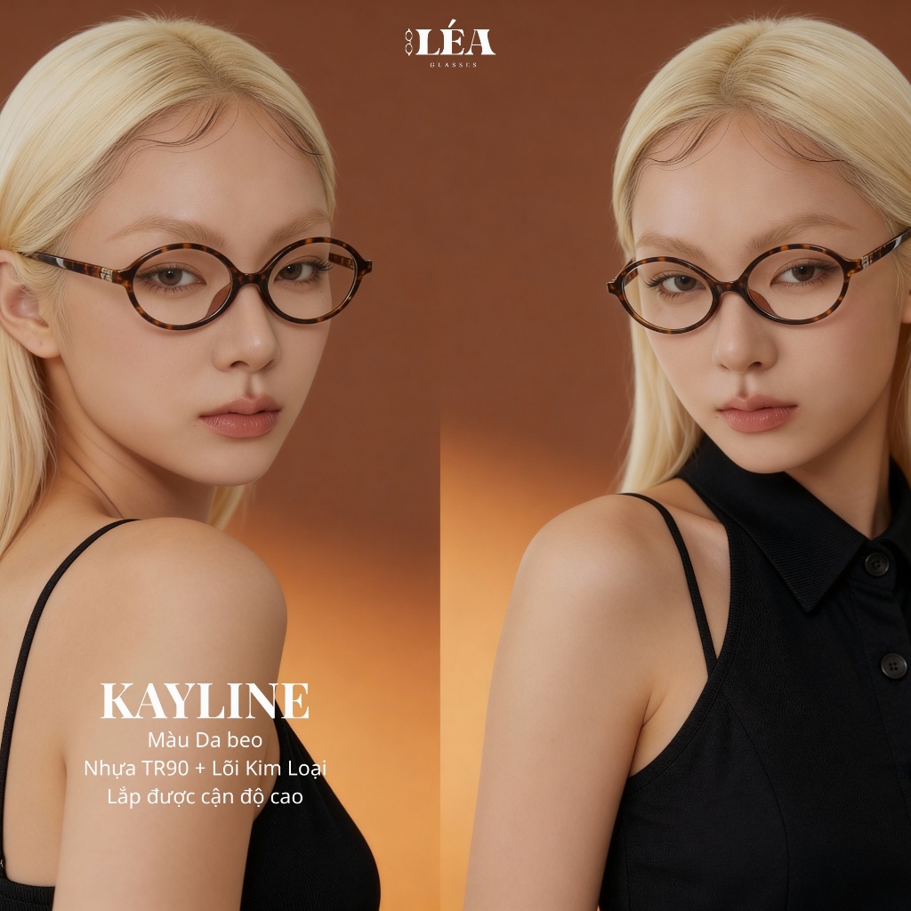 Kính mắt Oval chuyên lắp cận KAYLINE - LÉAGLASSES nhựa cao cấp TR90 + LÕI KIM LOẠI Y2K Bayonetta | BigBuy360 - bigbuy360.vn